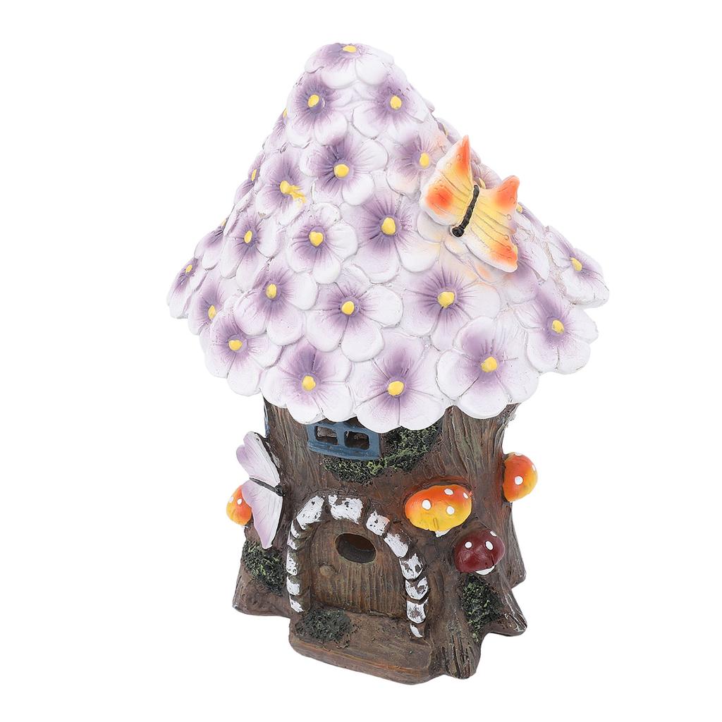 Flower House Statue Solar Light Yard Lawn Ornament Decoration Solar Mushroom House Statue Light for 