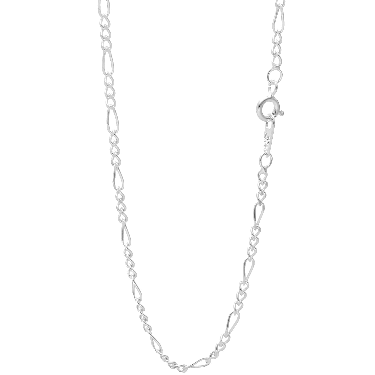 

Silver 925 Figaro Chain Width Length Chain Necklace Simple Beautiful [Shinjuku Ginnokura] approx. 2.4mm 40-80cm (40cm) Women s Men s