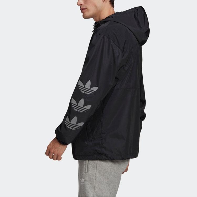 Adidas Originals Trefoil Regen WB Half-Zip Casual Jacket Men Outerwear Black GE1307