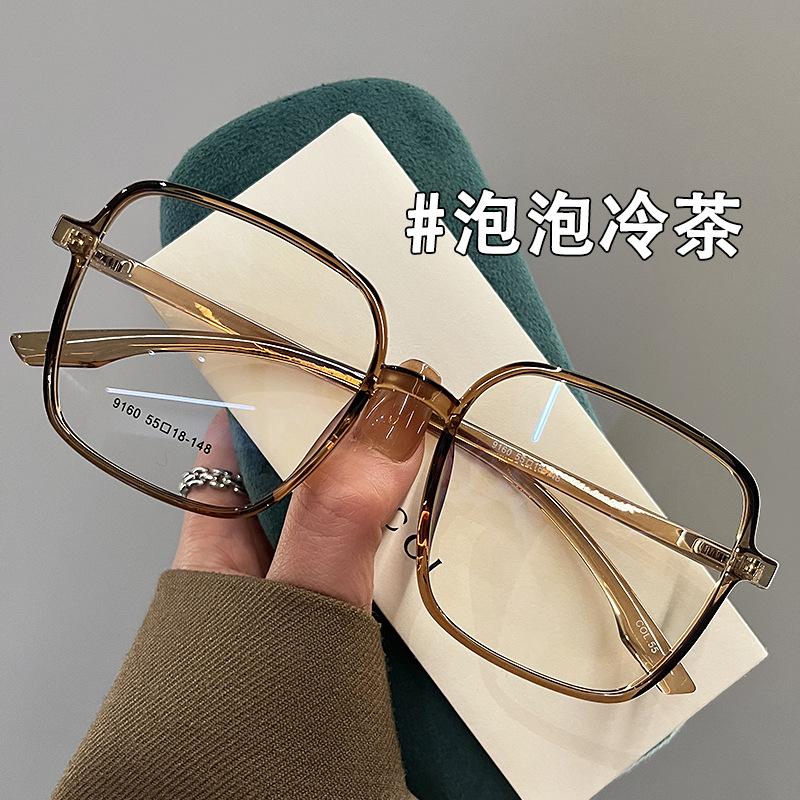 Finished Ladies Myopia Glasses Square Anti Blue Light Near Sight Eyeglasses Tortoiseshell Large Frame Short-sight Eyewear TR90