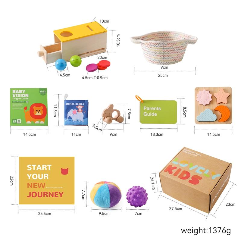 Baby Montessori Toy Set 0-12 Months Vision Stimulation Cards Black and White Contrast Card Baby Learning Cognitive Kit Baby Gift