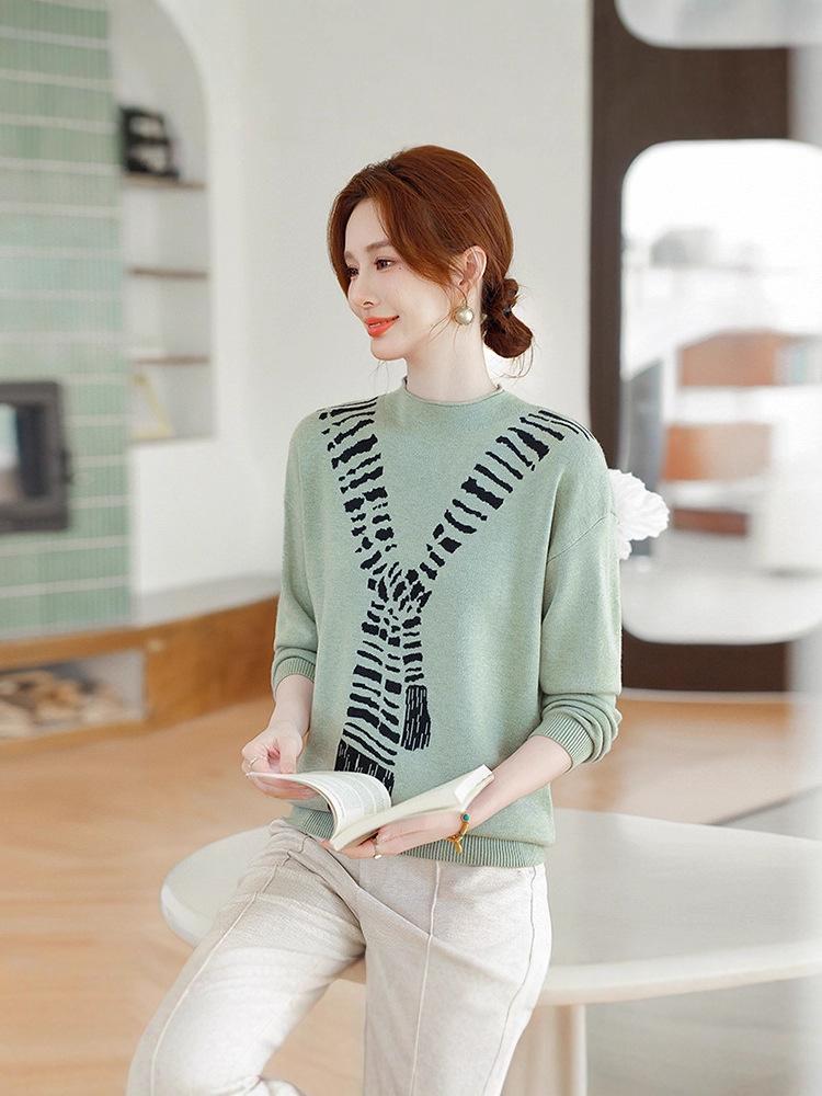 Korean Style Retro Wool Slim Fit Sweater for Women - Autumn/Winter Versatile Base Layer
