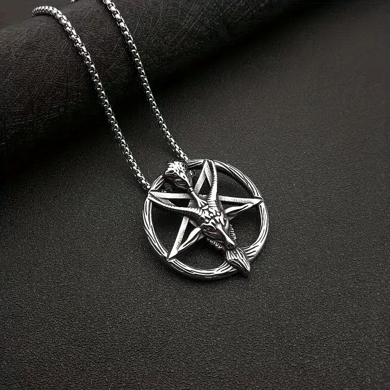 Vintage Pan God Pendant Necklace, European Style Men's & Women's Jewelry