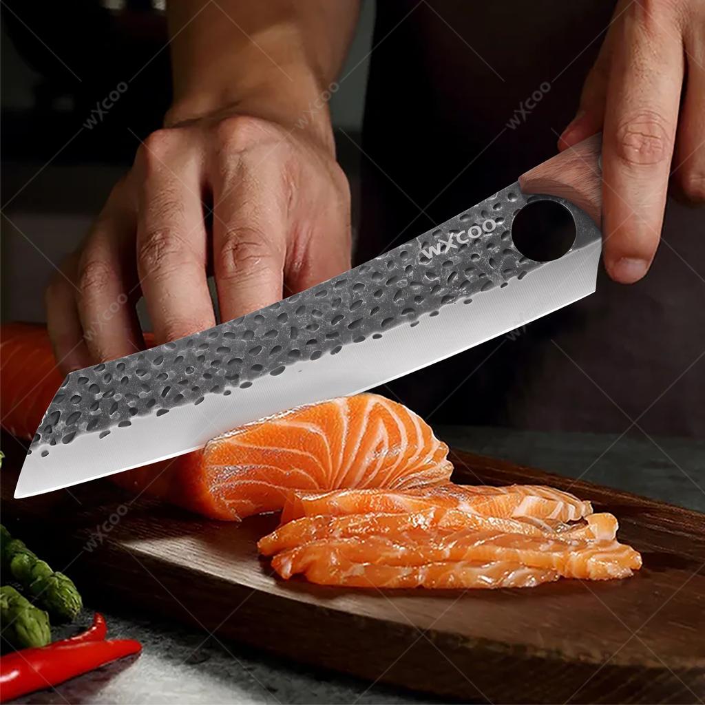 WXCOO Hand Forged Boning Knife Set High Carbon Clad Steel Meat Fish Fruit Cleaver Knife Professional Butcher Kitchen Chef Knives