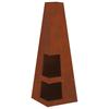 Fire Pit Brown 35 X 35 X 100 Cm Weathering Steel