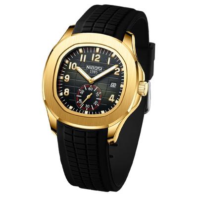Relógio Analógico Casual Esportivo Elegante de Silicone NIBOSI com Data Arábica Grande Fluorescente de Luxo Presente para Homens Relógio Masculino, À Prova D'água, Numerais,