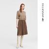ELLASSAY Women's Cashmere Round Neck Five-Sleeve Knit Sweater