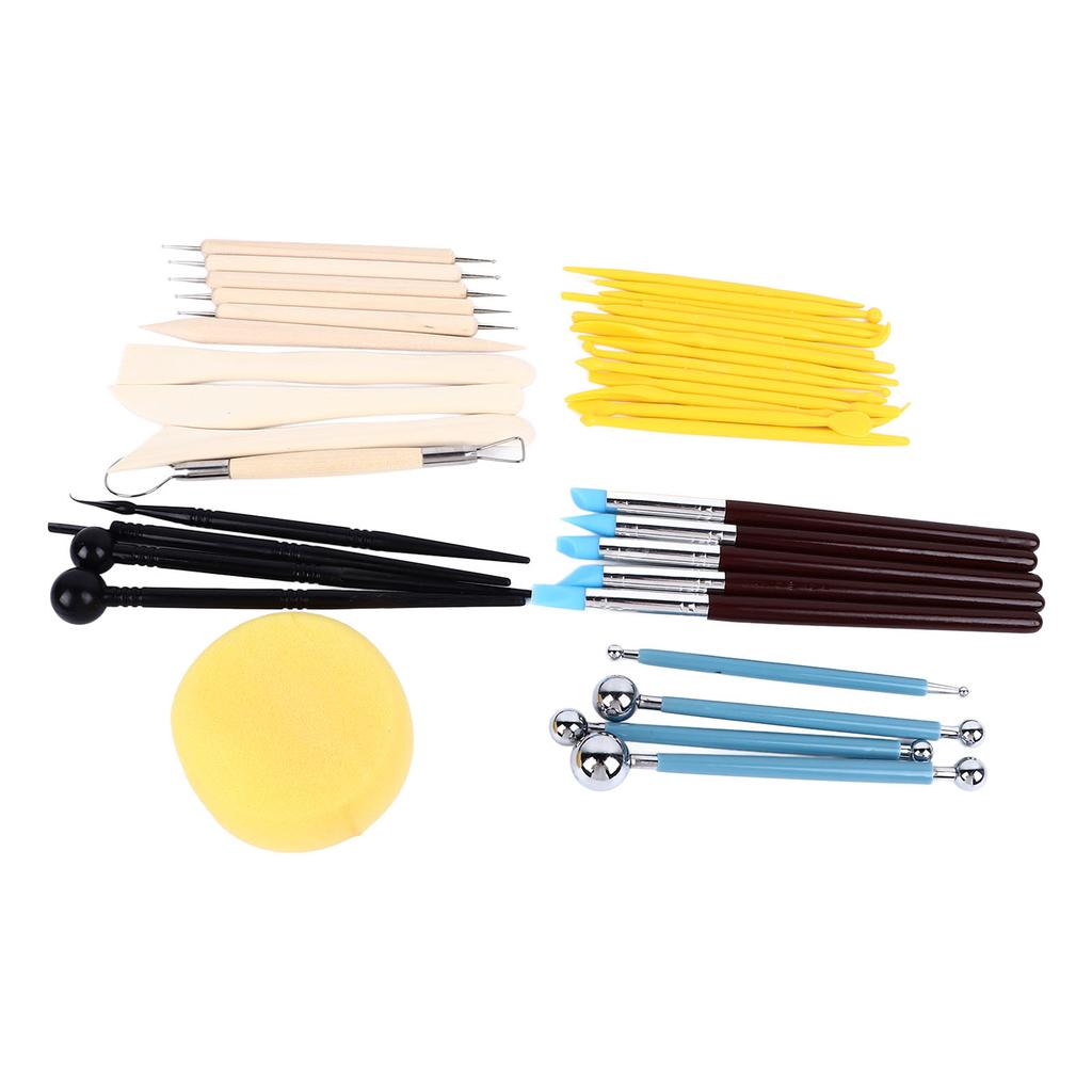 38pcs Clay Tools Kit Portable Ceramics Polymer Clay Sculpting Tools with Storage Bag for Carving