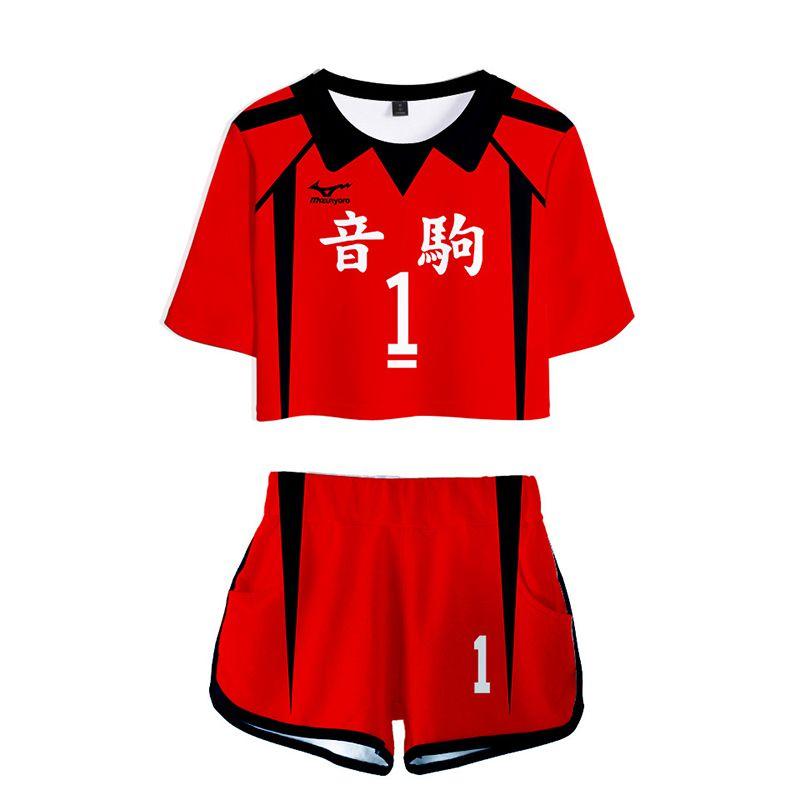 

Карасуно Хайкюу Некома Средняя Школа 3D Принт Футболка Шорты Костюм Женский Костюм Nekoma-1,2XL