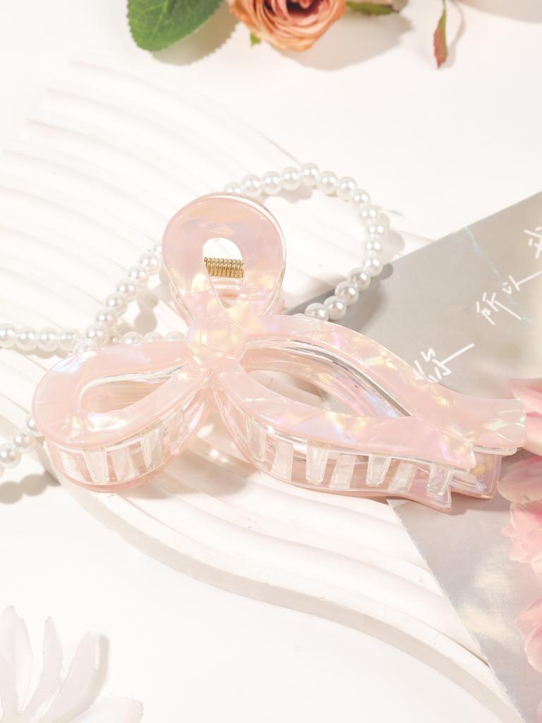 Pink Jelly Bows Hair Claw Clips 2 Colors Hair Bows for Women Girls Trend Shark Clip for Thick Hair Fashion Hair Accessories