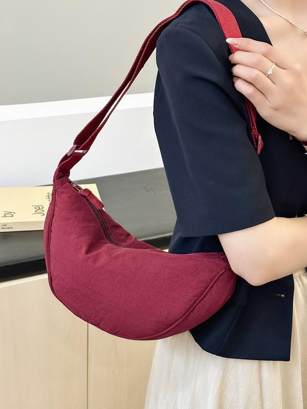 Women's Lightweight Nylon Dumpling Crossbody Bag - Trendy Japanese Style Shoulder Bag