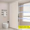 Gray Foldable High-Temperature Resistant Polyester Bathroom Partition Curtain with Hole Hook - Wave Style, Machine Washable,Bathroom Decor
