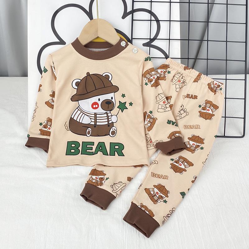 Children's Cotton Pajama Set: Boys' Autumn/Winter Underwear, Tops & Trousers