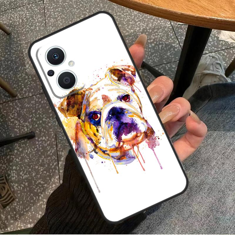 English Bulldog Pug For OPPO Reno 10 11 12 13 14 Pro 7 8 Lite 8T 11F 12F 13F 14F OPPO Find X8 X9 X5 X6 Pro Case