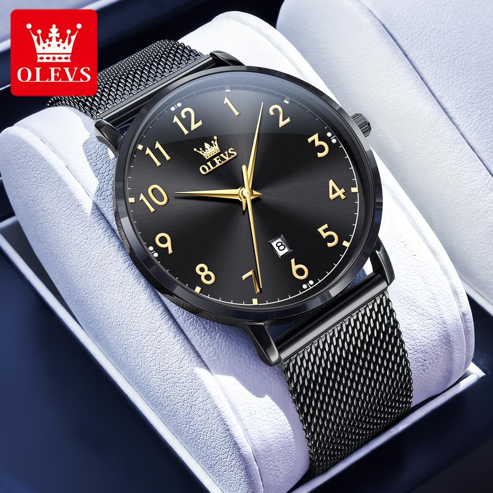 OLEVS Simple Man Watch Classic Digital Dial Auto Date Hand Clock Waterproof Night Light Men's Quartz Watches Best Seller 5653