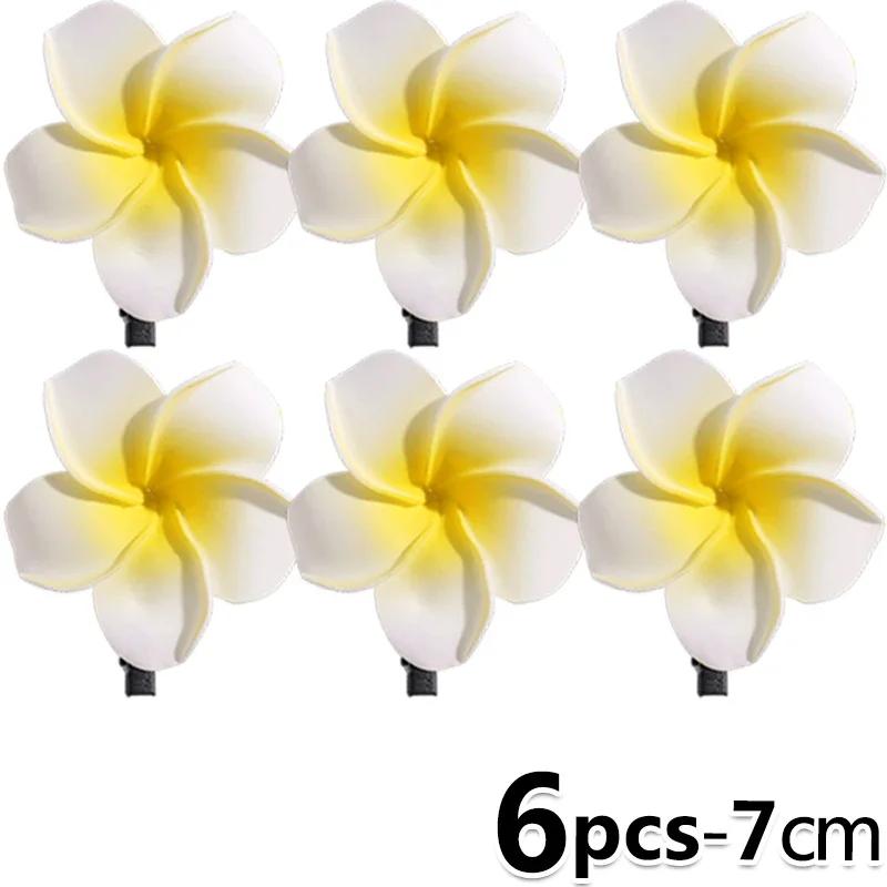 Plumeria Flower Hair Clips For Women Hairpins Girls Side Bangs Clips Flower Barrette Hawaiian Wedding Party Bag Hat Accessories