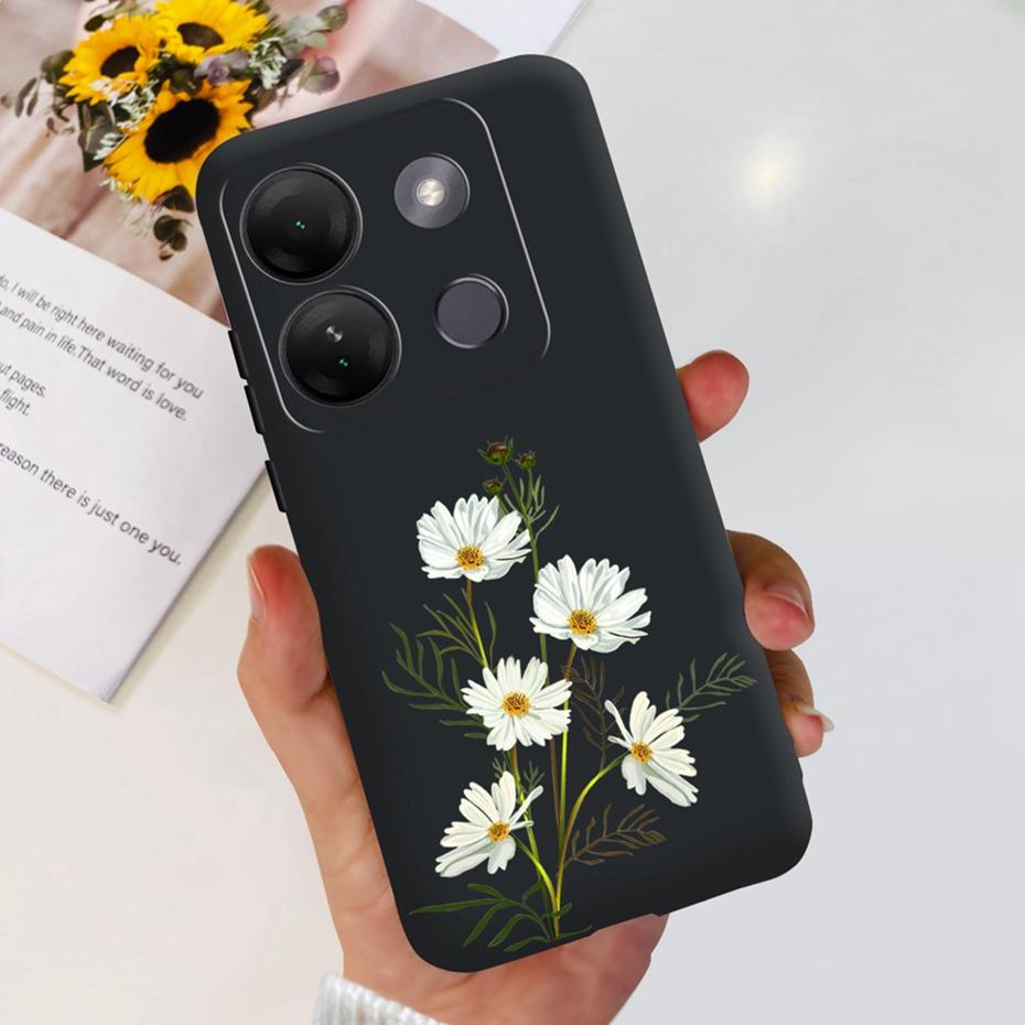 Case For Infinix Smart 7 HD Cute Flower Cat Pattern Soft Silicon TPU Phone Bumper For Infinix Smart 7HD X6516 Back Cover