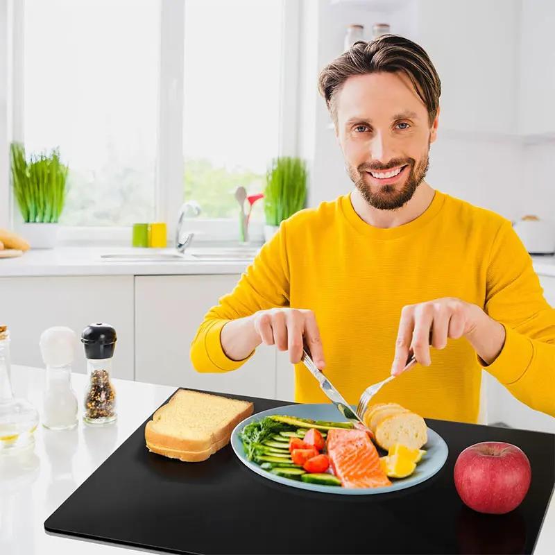 Acrylic Cutting Board with Counter Lip Thickness Clear Acrylic Cutting Board for Kitchen Anti Slip Cutting Board