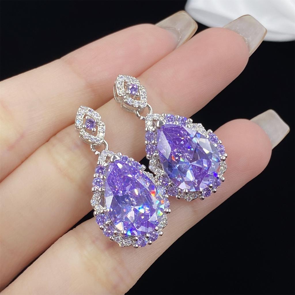 2025 Diamond Sparkling Pendant Jewelry Set Necklace Women's Earrings Fashion Trend Set