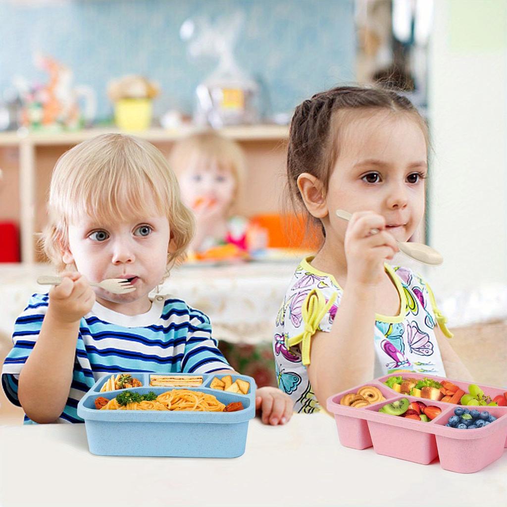 Bento Lunch Box 4 Compartment Meal Prep Containers Lunch Box for Kids Free Reusable Food Storage Containers Schools