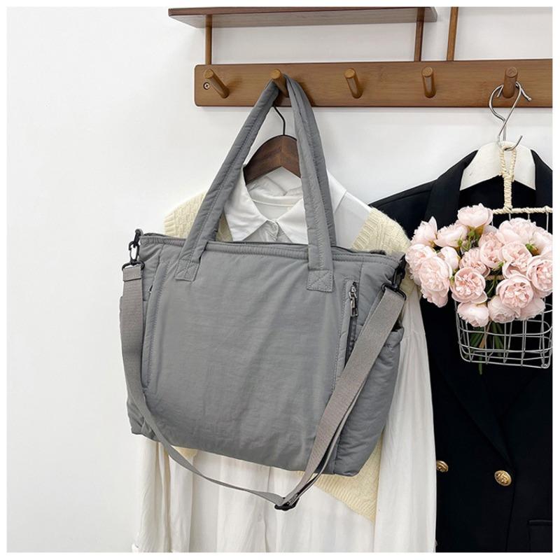 Nylon Bag Women's Cotton Bag Large Capacity Simple Shoulder Bag Student Portable Messenger Bag Commuter Tote Bag