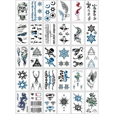 Gimitem Tattoo Sticker 30 Types Set, D Set, 1 Set