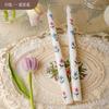 2PCS Long Candles Floral Printed Colored Taper Candle Lot Wedding Candles for Stylish Home Décor