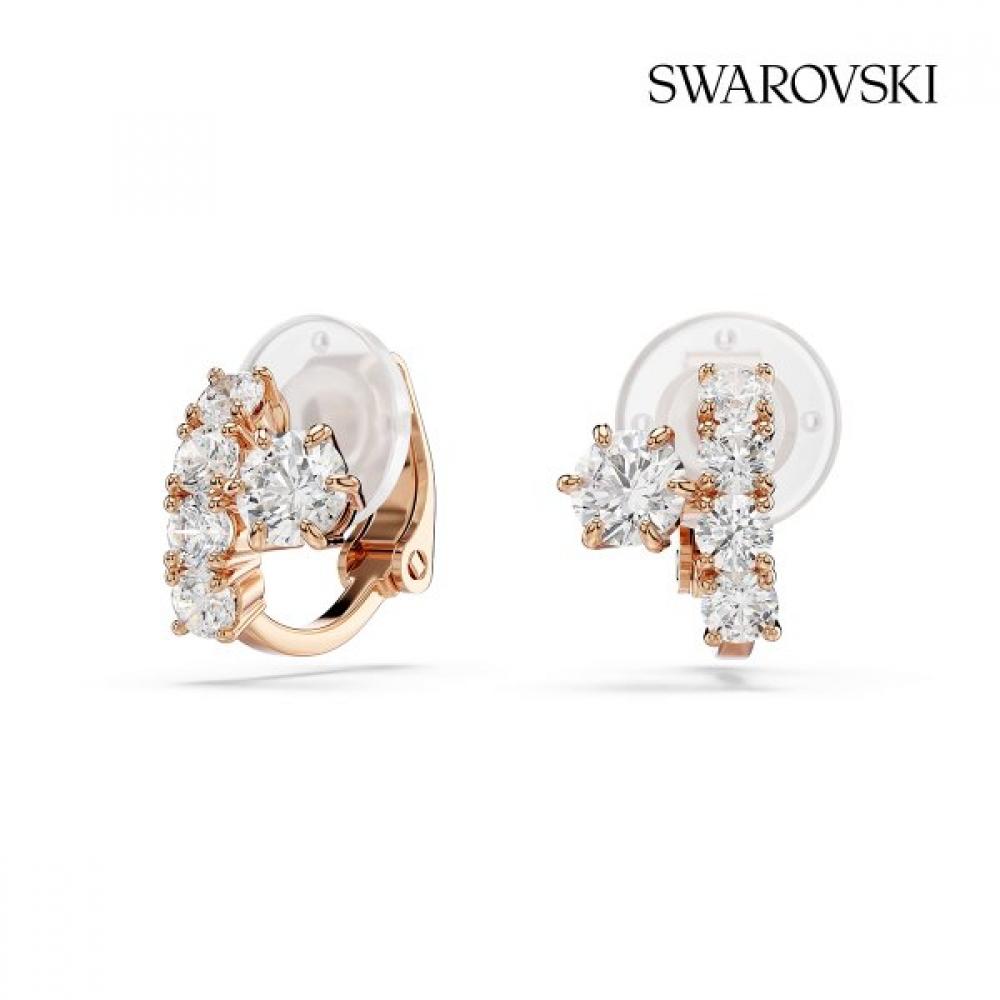 Swarovski Clip Earrings Rose Gold Tone 5763822