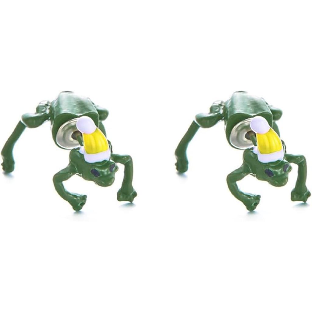 Frog Earrings for Women Christmas Hat Frog Earrings Frogs Shaped Stud Earrings Cute Christmas Animal Earrings Jewelry for Women
