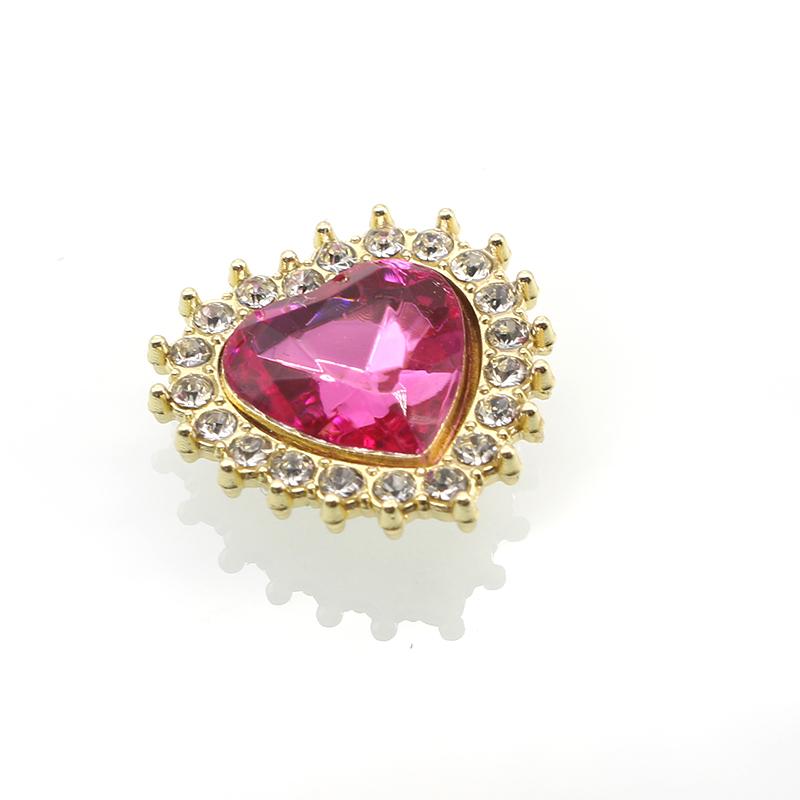 10Pcs/Lot19MM New Fashion DIY Jewelry Clothing Footwear Accessories with Diamond Heart Heart Flower Plate Buckle