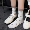 6 Pairs of Women'S Socks with Contrasting Colors, Polka Dots, in Candy Colors, Cute And Stylish, Mid-Calf Length, Korean Style