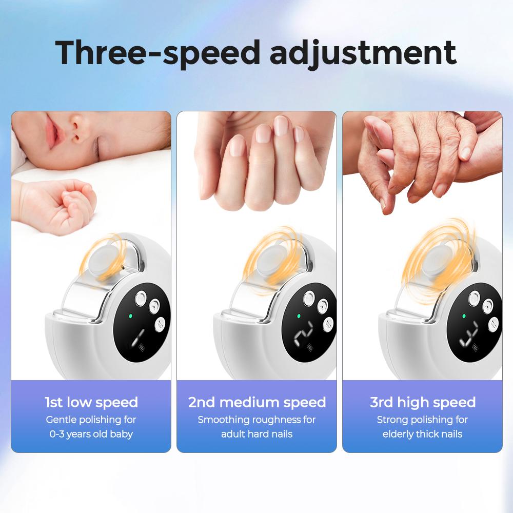 Profesjonelt elektrisk negleklippersett for tykke negler Anti-sprut Skarp trimmer Neglepedikyr Manikyrverktøy for menn og kvinner