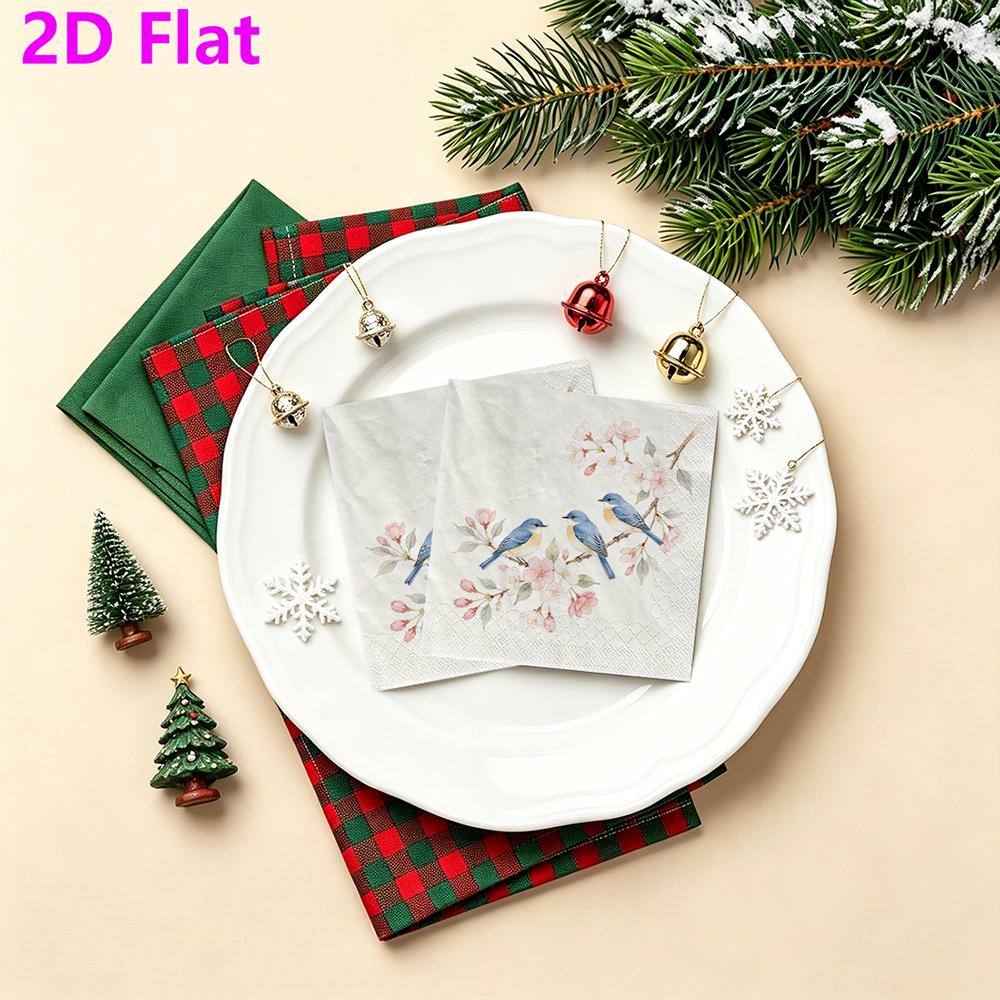 20pcs Disposable Napkins with Bird Pattern Print for Wedding,Parties,and Daily Use for Thanksgiving Fall Christmas Table Decoration