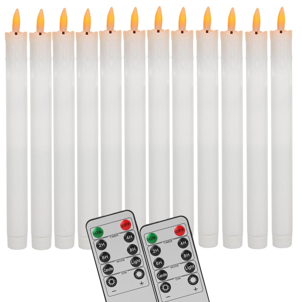 Flameless Taper Candles with Remote Control 10.6inch Battery Operated LED Candlesticks Flickering Candles for Christmas Wedding