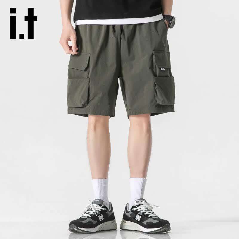 Izzueit Men s Quick-Dry Wide-Leg Athletic Shorts L