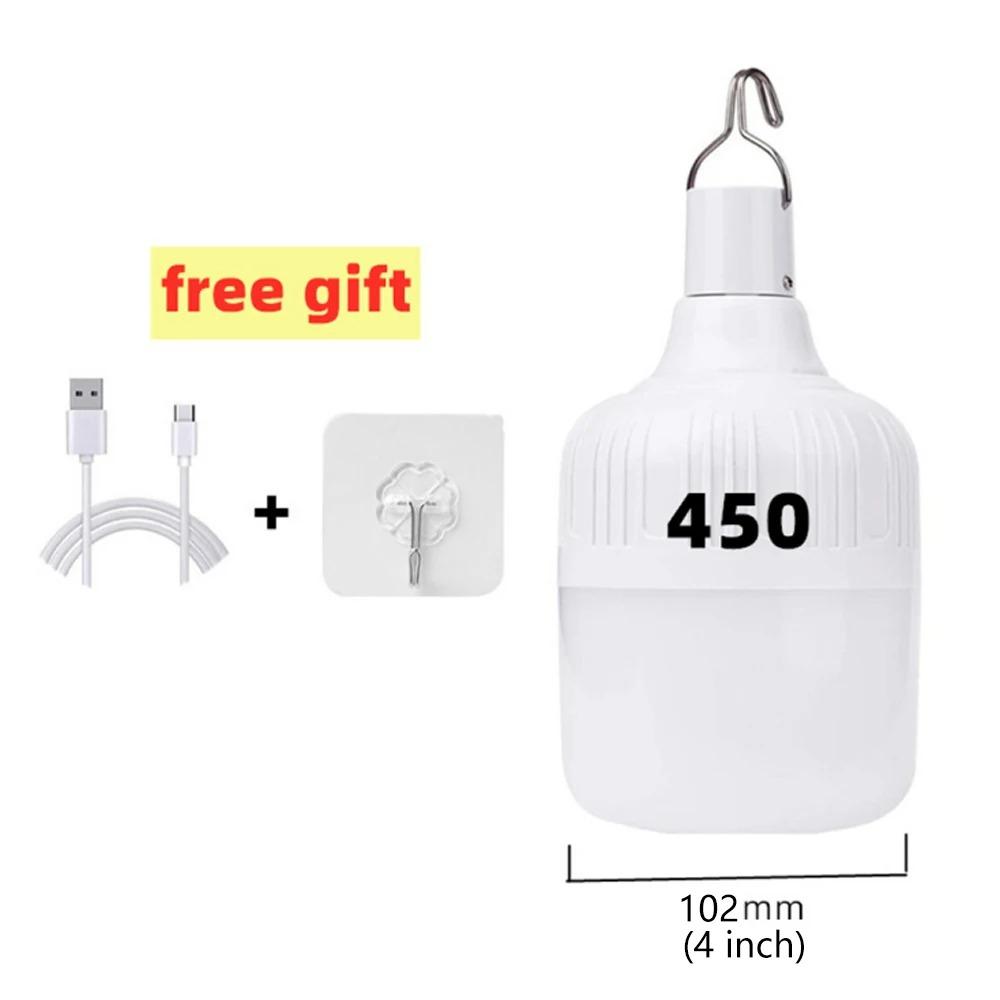 USB Rechargeable LED Emergency Light Portable Lantern for Power Outage Outdoor Light Bulb Hiking BBQ Camping Light Flashlight