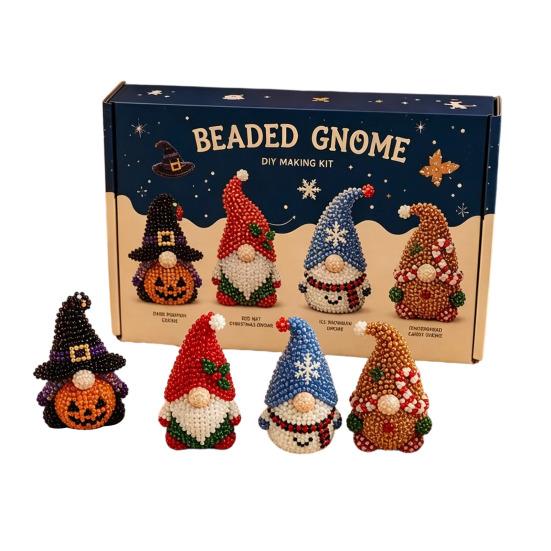 3D Beaded Gnome Kit DIY Tiny 3D Gnome Bead Embroidery H