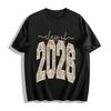Class of 2026 Floral Print Graduation Commemorative Casual Tee Pure Cotton T-shirt