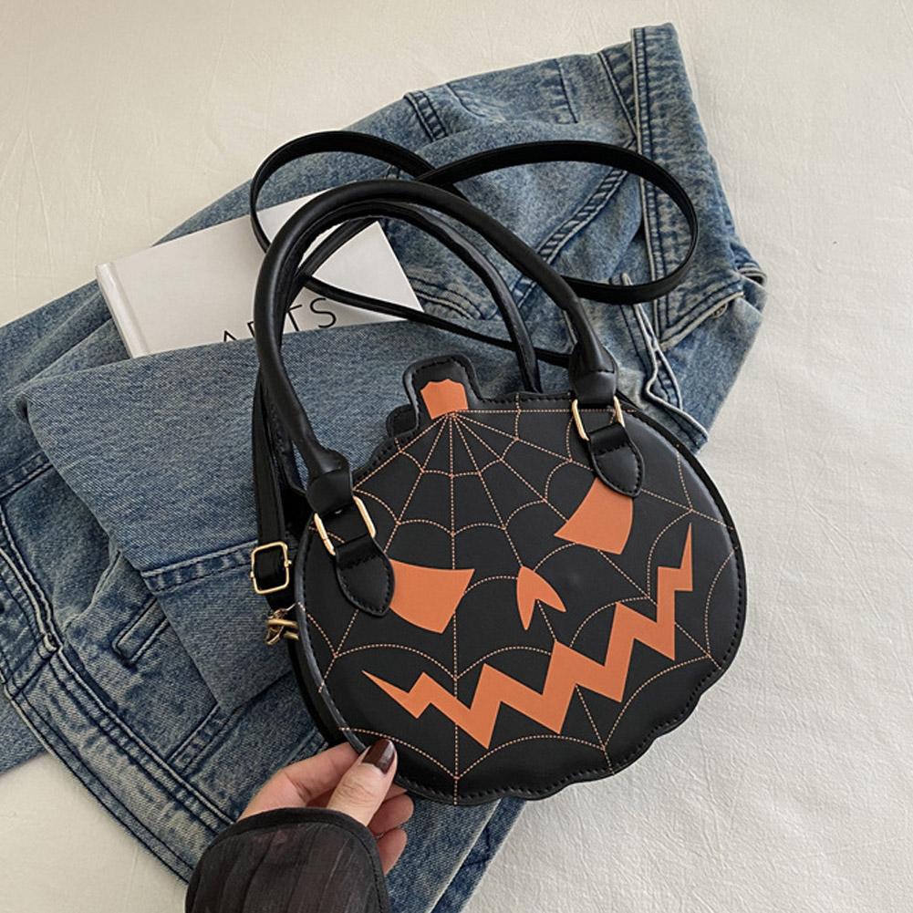 Halloween Crossbody Bag Fashion Contrasting Color Women's Bag Funny Pumpkin Bag Creative Splicing PU Shoulder Bag
