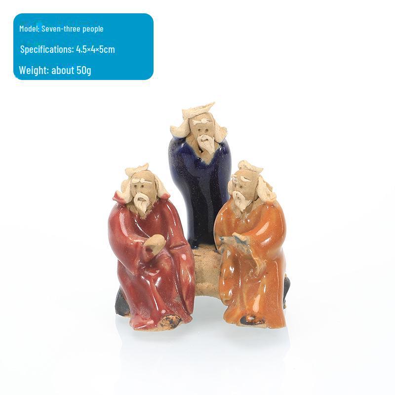 Decorative Ceramic Old Man Figure for Fish Tank Bonsai and Micro Landscape