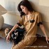 1011 Summer New Pajamas Women's Striped Love French Romantic Lapel Can Be Worn Outside Women's Loungewear Set