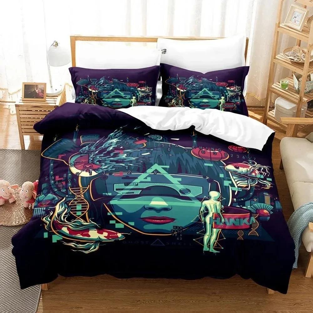

3D Bed Sheet Ghost In The Shell Bedding Set Single Twin Full Queen King Size Bed Set Adult Kid Bedroom Duvet cover Sets 70x133cm 2pcs