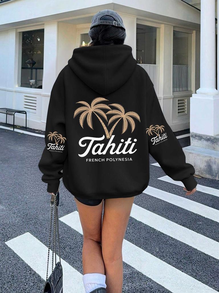 Vintage Tahiti French Polynesia Poster Women's Hoodies