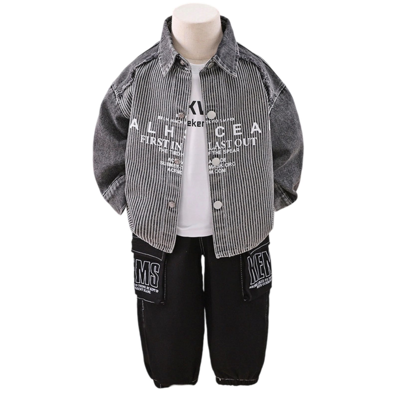 

Дитячий повсякденний комплект з довгим рукавом, зручні наряди для щоденного носіння 100 чорний