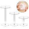 Clear Acrylic Round Display Risers Set Of 3, Multi-Height Stands For Jewelry, Watches, Cupcakes, Retail Showcase
