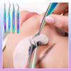 Stainless Steel Slanted Eye Brow Clips Lashes Extension Applicator Tweezers Hair Removal for Makeup Cosmetic Tool