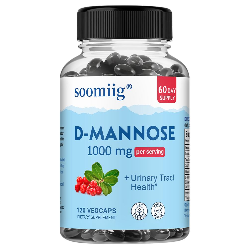 Soomiig D-Mannose Dietary Supplement 1000 mg , Urinary Tract Health , 120 Vegcaps