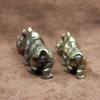 1PC Fatto a mano in puro rame carino rinoceronte miniature figurine solido ottone vintage rinoceronte ornamenti animali da tè decorazioni da tavolo artigianato