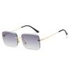 Retro Frameless Sunglasses Women Brand Designer Rimless Gradient Sun Glasses Fashion Shades Cutting Lens Metal Eyewear