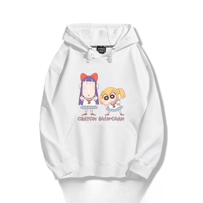 Crayon Shin-chan Kollaboration mit einem niedlichen Q-Version Anime Herbst und Winter Neues Kapuzen-Sweatshirt aus reiner Baumwolle mit Aufdruck